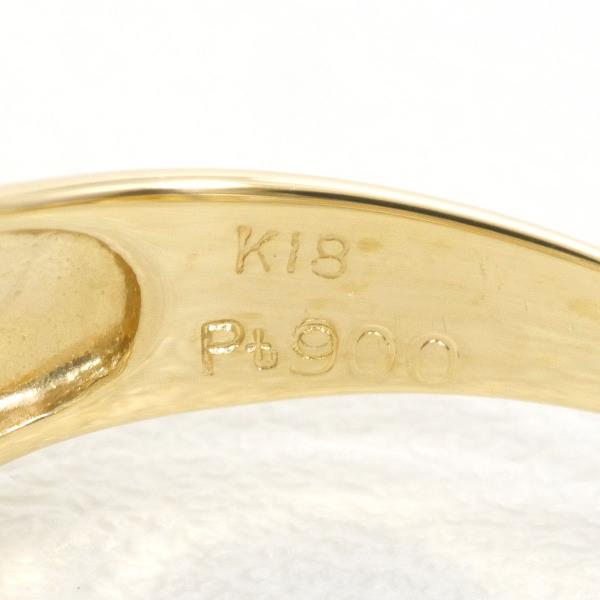 PT900 Platinum K18 Yellow Gold Diamond Ring in Excellent Condition