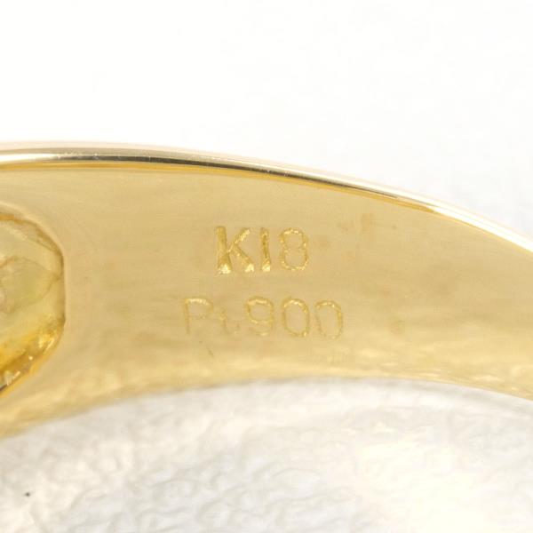 PT900 Platinum K18 Yellow Gold Diamond Ring 13.5 in Excellent Condition