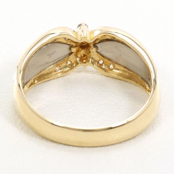 PT850 Platinum K18 Yellow Gold Diamond Ring