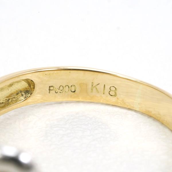 PT900 Platinum K18 Yellow Gold Ring Size 8 in Excellent Condition