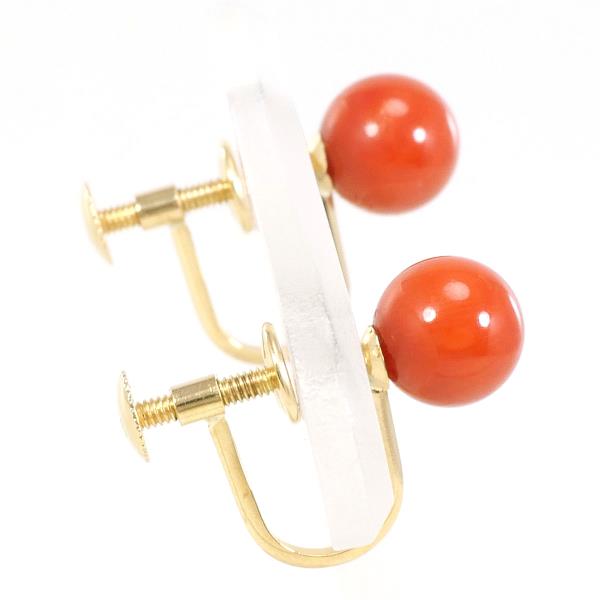 K18 Yellow Gold Coral Earrings