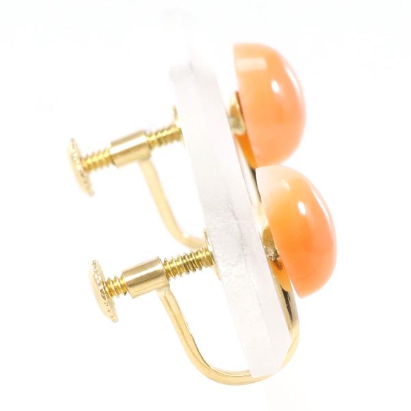 K18 Yellow Gold Coral Earrings