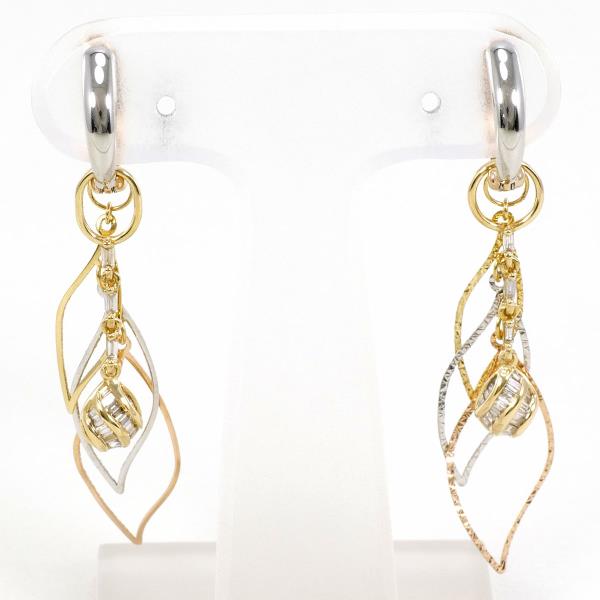 PT900 Platinum K18 Yellow White Gold Diamond Earrings