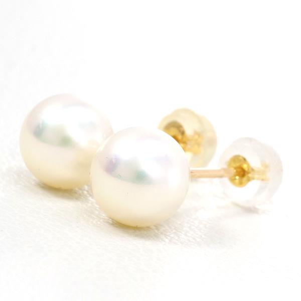 K18 Yellow Gold Pearl Earrings in Excellent Condition