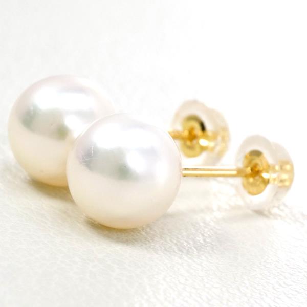 K18 Yellow Gold Pearl Earrings in Excellent Condition