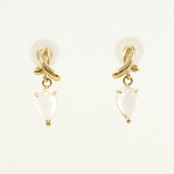 K18 Yellow Gold Moonstone Earrings in Pristine Condition