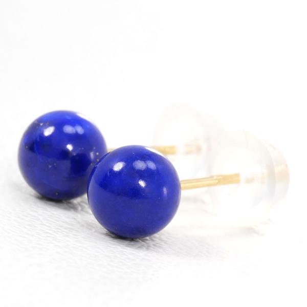 K18 Yellow Gold Lapis Lazuli Earrings in Great Condition