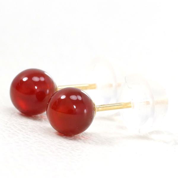 K18 Yellow Gold Carnelian Earrings in Great Condition