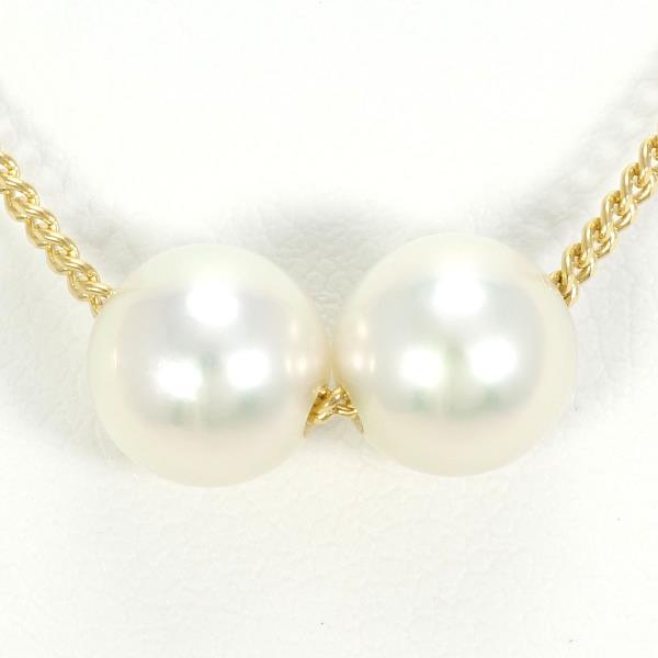 Seiko K18YG Yellow Gold Pearl Necklace in Excellent Condition