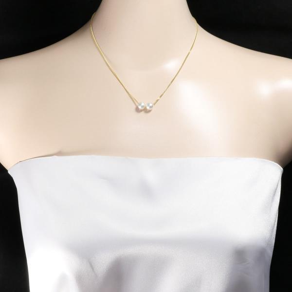 Seiko K18YG Yellow Gold Pearl Necklace in Excellent Condition