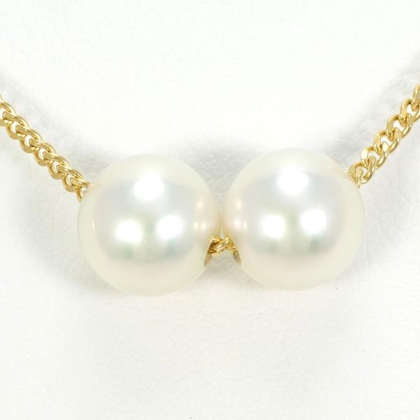 Seiko K18YG Yellow Gold Pearl Necklace in Excellent Condition