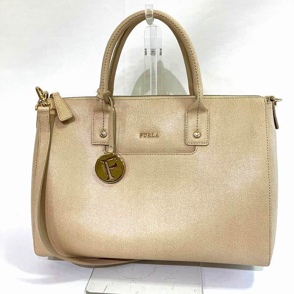 Furla Beige PVC Handbag Shoulder Bag in Great Condition