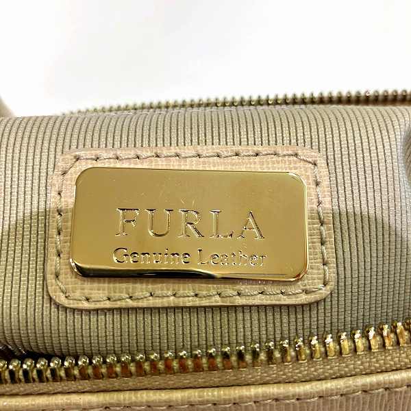 Furla Beige PVC Handbag Shoulder Bag in Great Condition