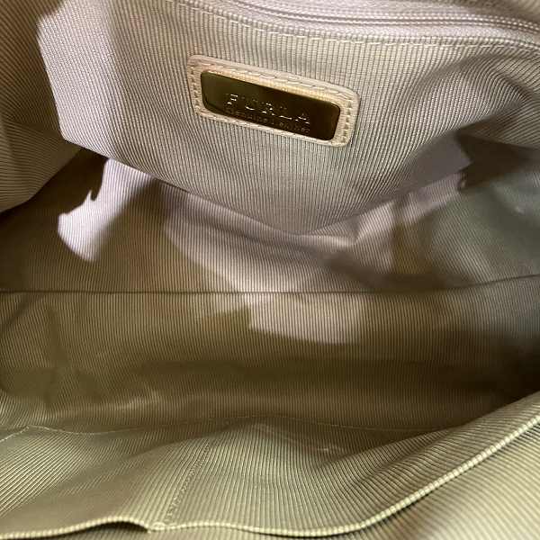 Furla Beige PVC Handbag Shoulder Bag in Great Condition