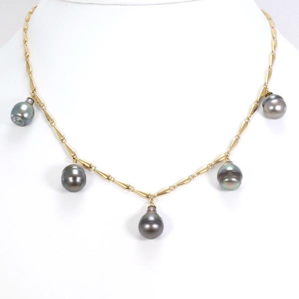 K18 Yellow Gold Pearl Necklace in Pristine Condition