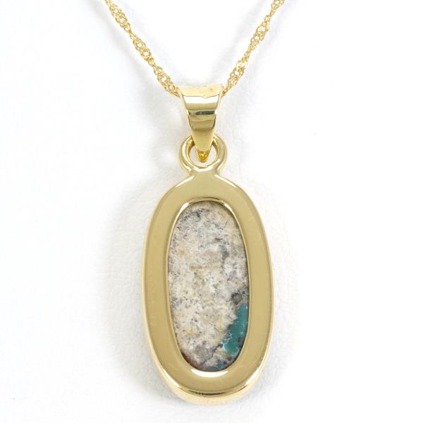 K18 Yellow Gold Necklace with Natural Stone in Excellent Condition