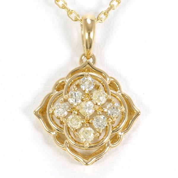 K18 Yellow Gold Necklace with Yellow Diamond in Excellent Condition