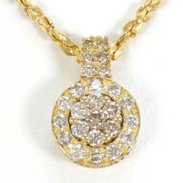 K18 Yellow Gold Necklace with Brown Diamond, 0.80ct in Excellent Condition