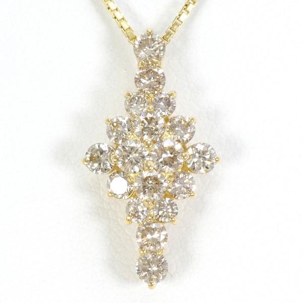 K18 Yellow Gold Diamond Necklace in Pristine Condition