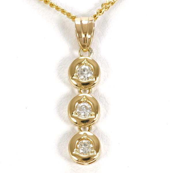 K18 Yellow Gold Diamond Necklace 0.15ct in Excellent Condition