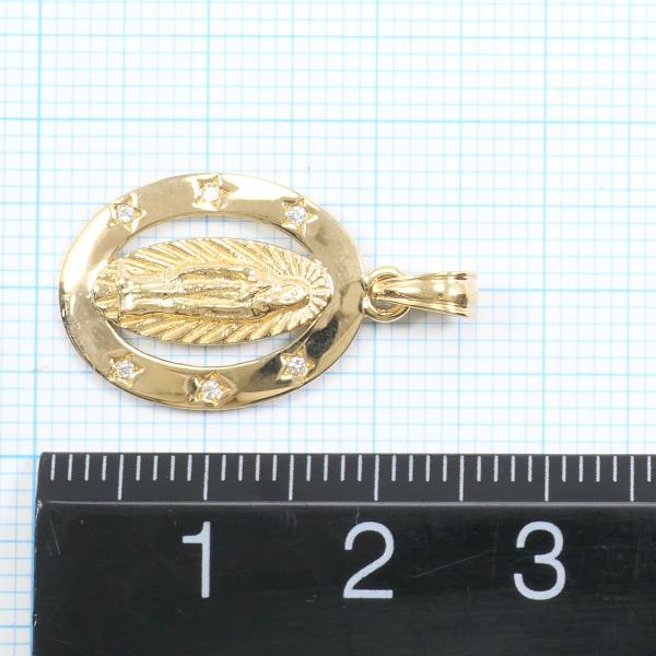 VJ K18YG Yellow Gold Diamond Pendant Top in Excellent Condition