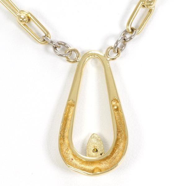 K18 Yellow Gold K14 White Gold Diamond Necklace in Excellent Condition