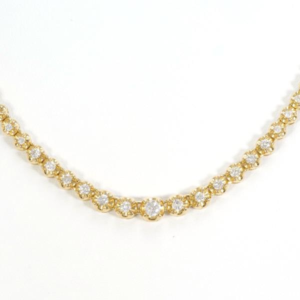 K18 Yellow Gold Diamond Necklace in Excellent Condition