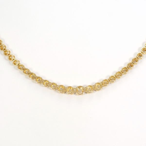 K18 Yellow Gold Diamond Necklace in Excellent Condition