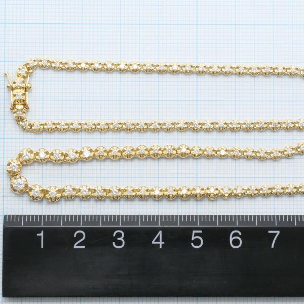 K18 Yellow Gold Diamond Necklace in Excellent Condition