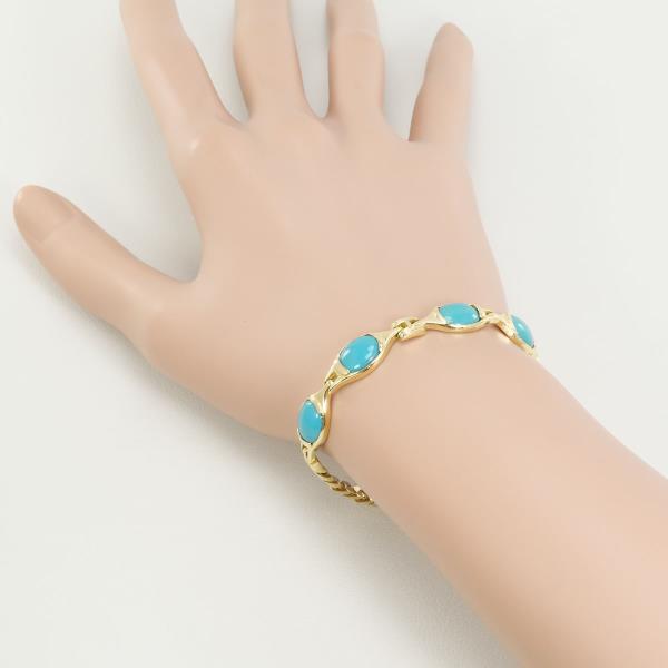 K18 Yellow Gold Turquoise Bracelet in Pristine Condition