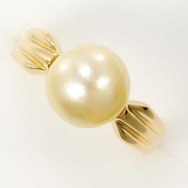 K18 Yellow Gold Pearl Ring 11号 in Pristine Condition