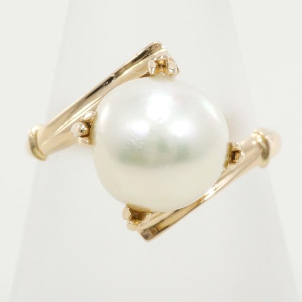 K18 Yellow Gold Pearl Ring Size 10 in Excellent Condition