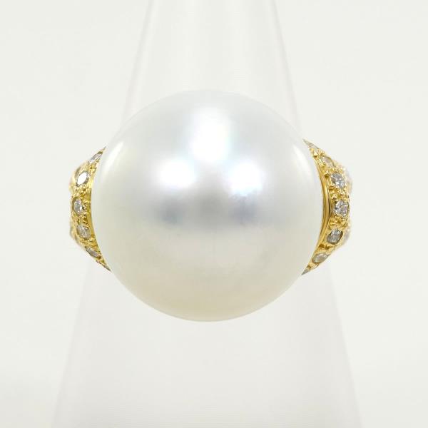 K18 Yellow Gold Pearl Ring 10.5