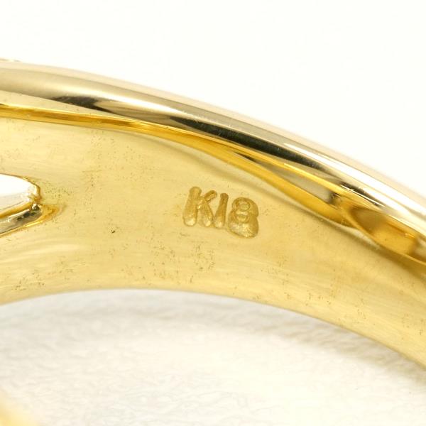 K18 Yellow Gold Ring with South Sea Pearl and Diamond in Excellent Condition