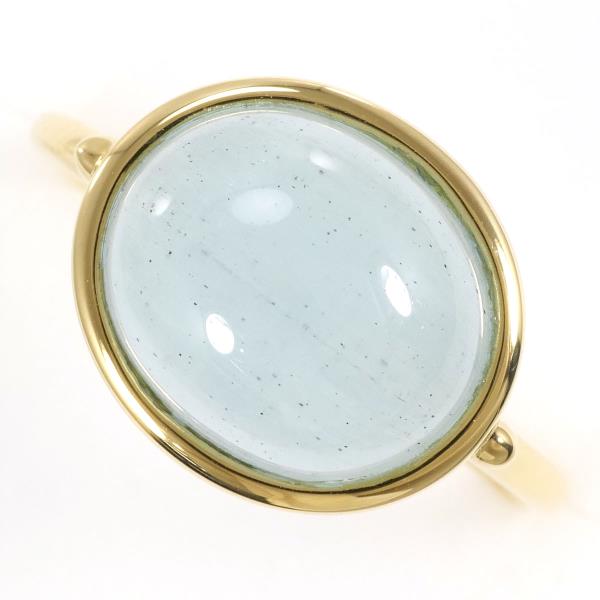 K18 Yellow Gold Aquamarine Cat's Eye Ring 15.5