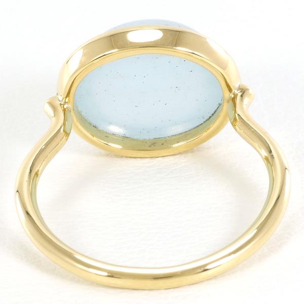 K18 Yellow Gold Aquamarine Cat's Eye Ring 15.5