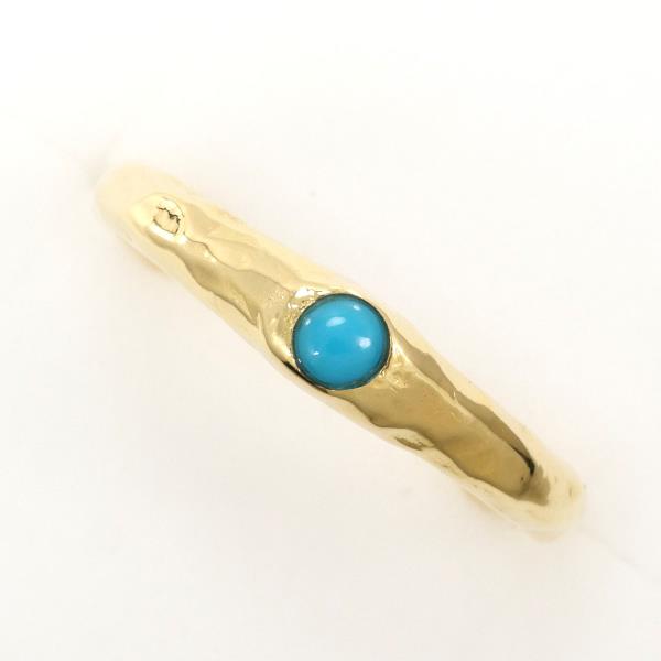 K18 Yellow Gold Turquoise Ring 10.5 in Excellent Condition