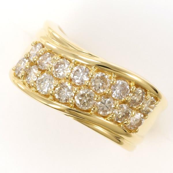 K18 Yellow Gold Diamond Ring Size 11 in Excellent Condition