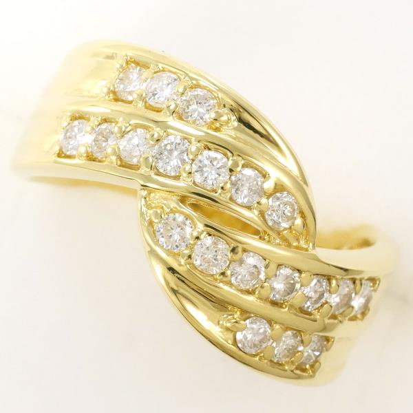 K18 Yellow Gold Diamond Ring 12.5 in Excellent Condition