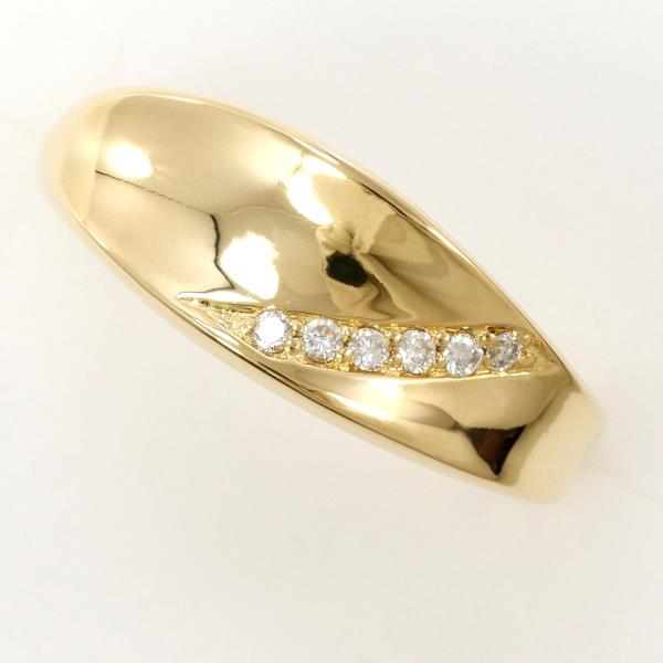 K18 Yellow Gold Diamond Ring 14号 in Excellent Condition