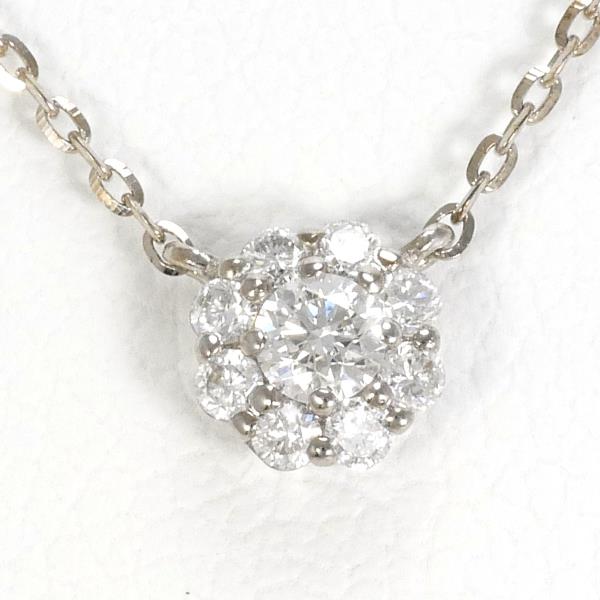 4℃ K18 White Gold Diamond Necklace in Pristine Condition