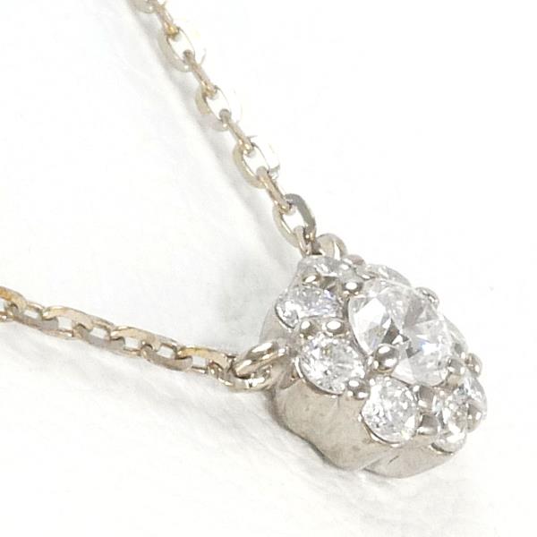 4℃ K18 White Gold Diamond Necklace in Pristine Condition