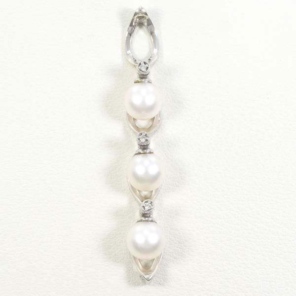 Silver Pendant Top Imitation Pearl Zirconia Jewelry in Excellent Condition