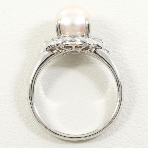 PT900 Platinum Pearl Ring 12 in Excellent Condition