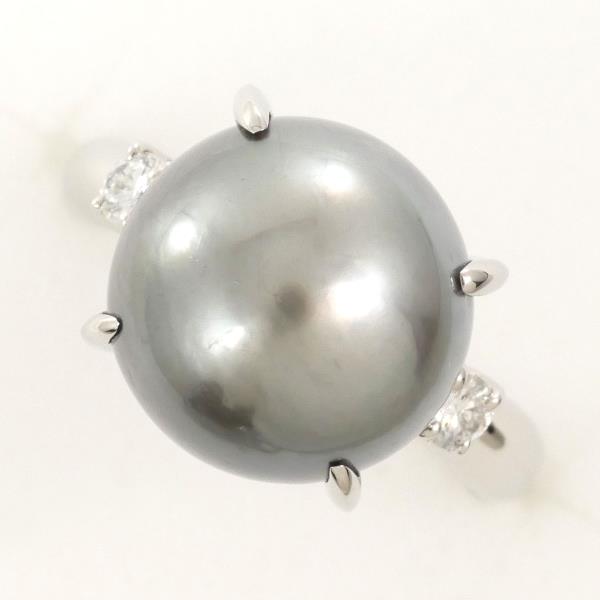 PT900 Platinum Pearl Ring 8.5 in Excellent Condition