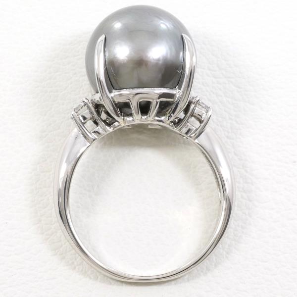 PT900 Platinum Pearl Ring 8.5 in Excellent Condition