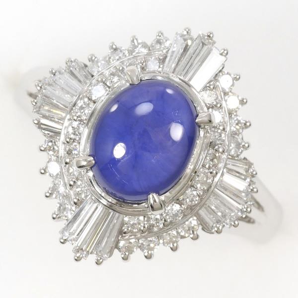 PT900 Platinum Star Sapphire Ring 15.5