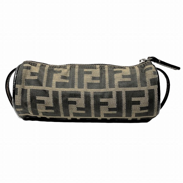 Fendi Zucca Leather Canvas Pouch Pen Case Cosmetic Bag in Good Condition