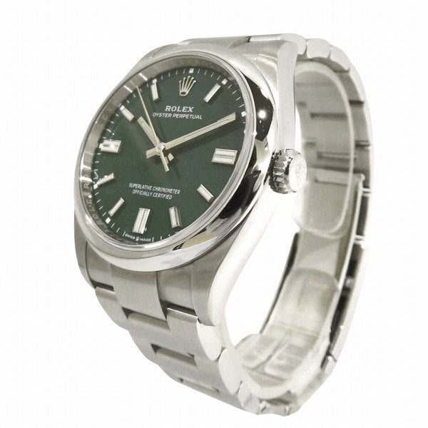 Rolex Oyster Perpetual 126000 Automatic Green Dial Men's Watch in Great Condition