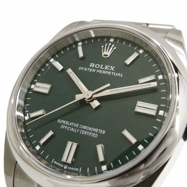 Rolex Oyster Perpetual 126000 Automatic Green Dial Men's Watch in Great Condition